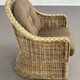 Fauteuil cabriolet en rotin et osier