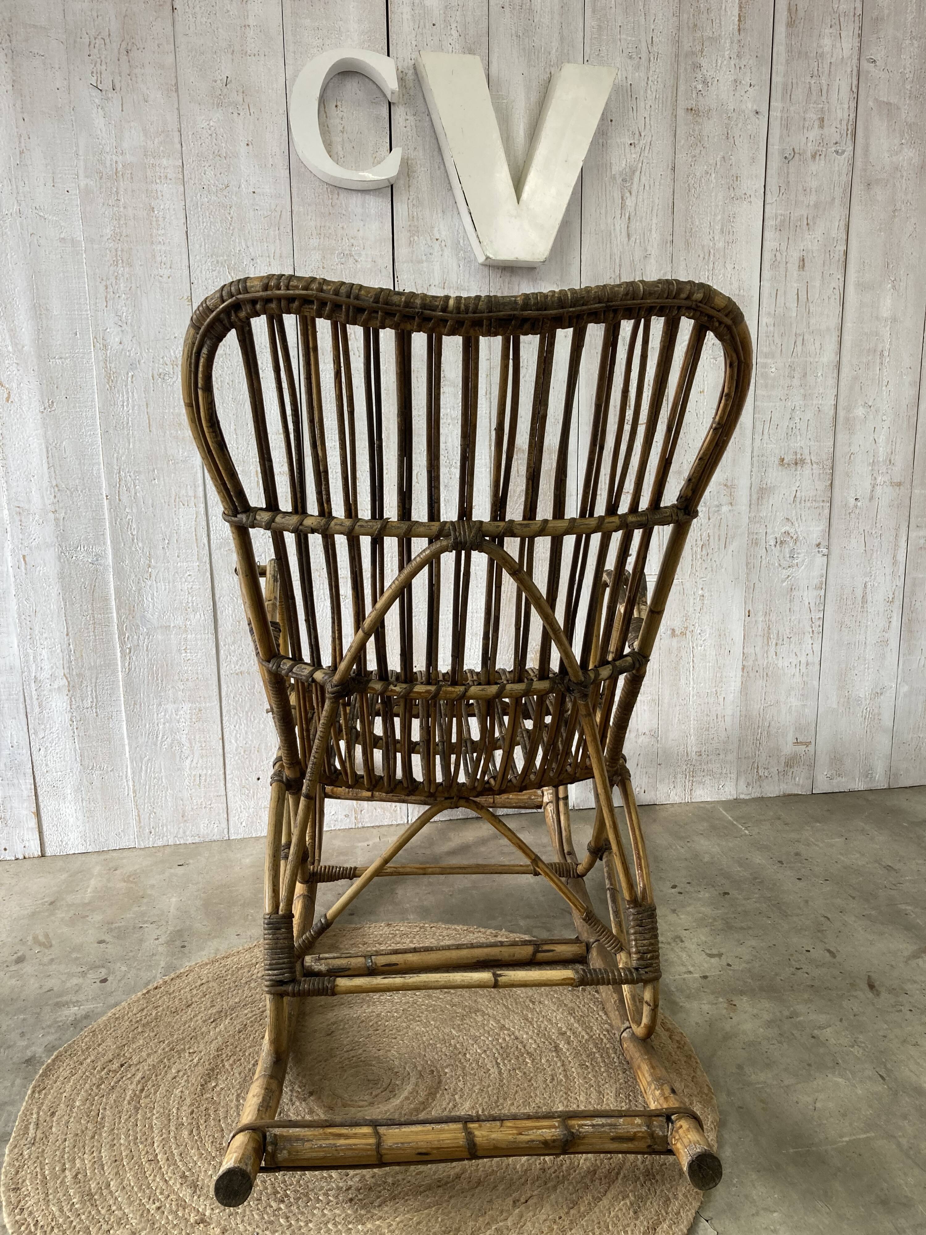 Vintage rattan rocking chair