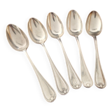 Christofle - Set of 5 Marot Bérain model table spoons in silver-plated metal
