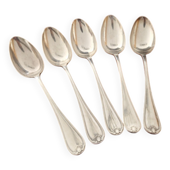 Christofle - Set of 5 Marot Bérain model table spoons in silver-plated metal