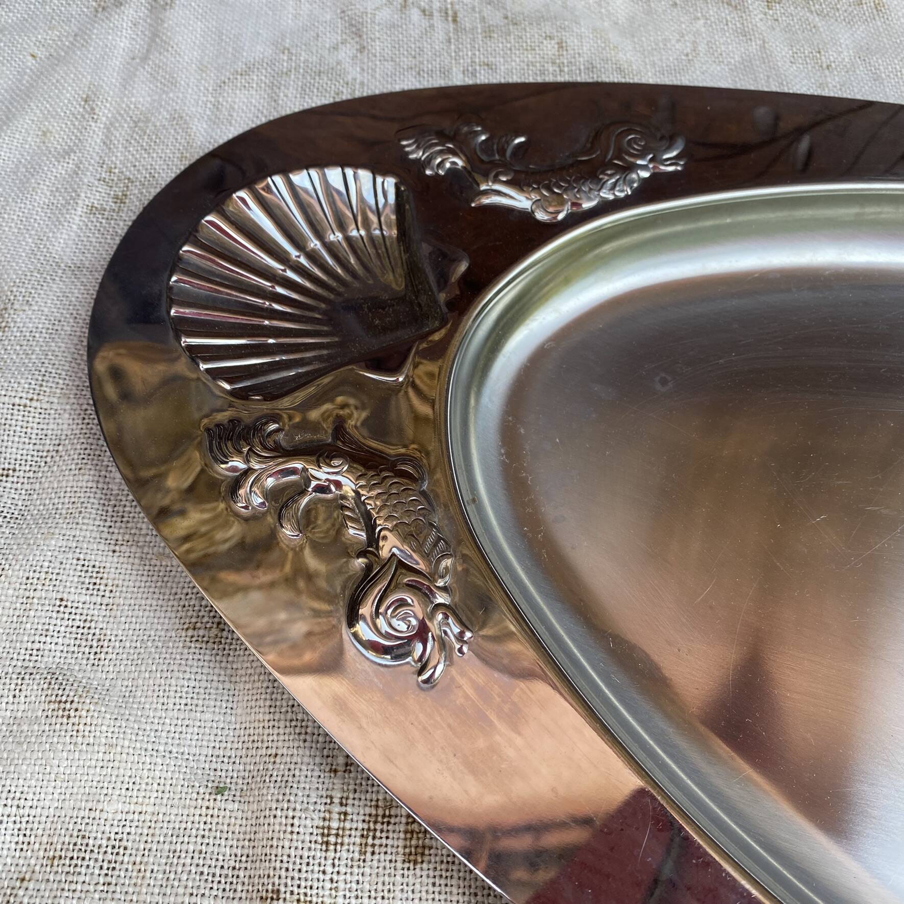 Stainless steel plate for fish and shellfish Jean Couzon