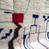 Beni Ouarain Berber carpet with blue, red and green coloured patterns 3.02x2.05m