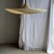 Very large rattan pendant light in the shape of a hat D125 H50