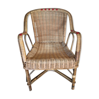 Rattan and wicker armchair