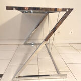 Seventies desk tinted glass top and chrome base