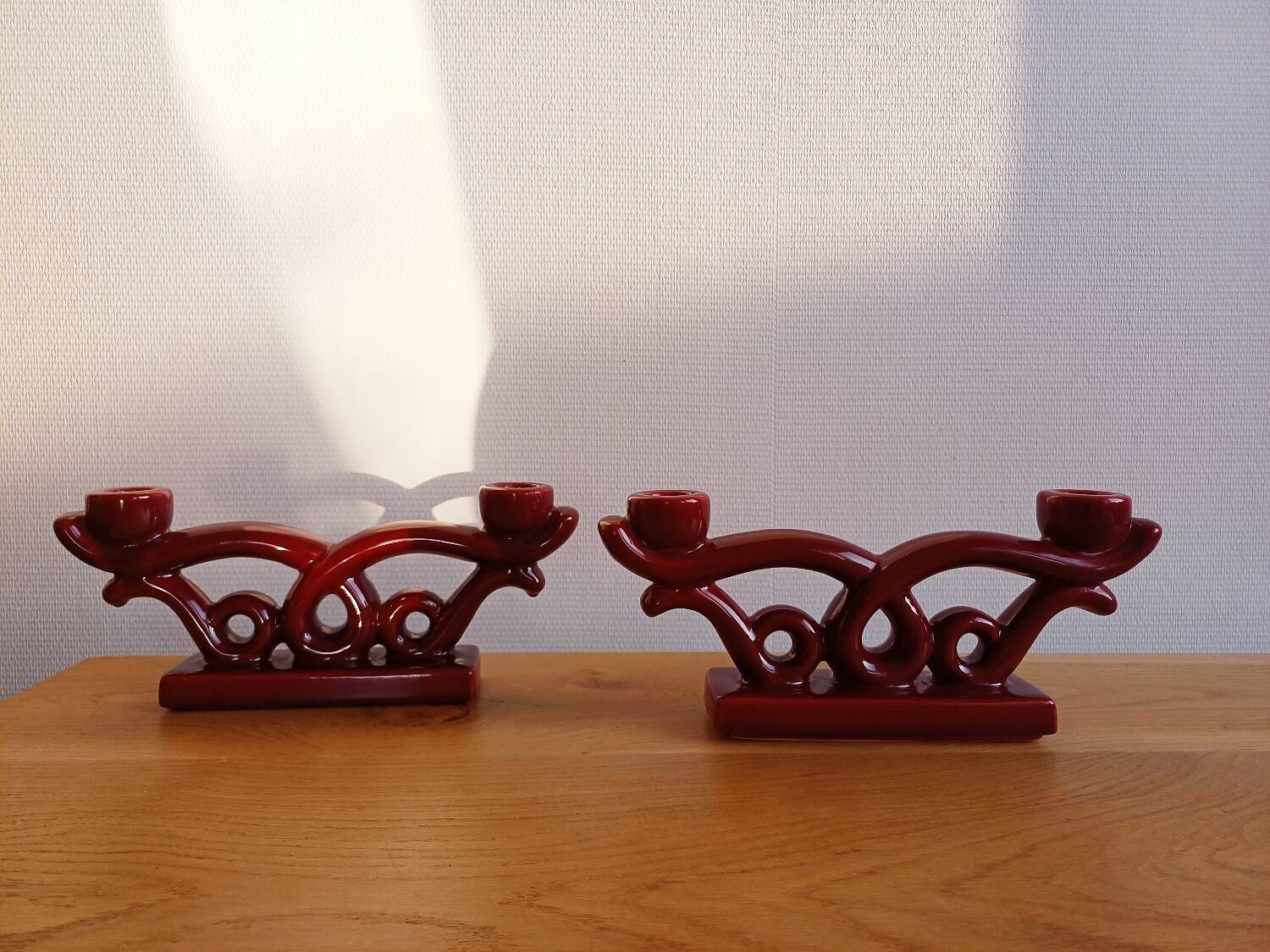 Pair of art deco ceramic candlesticks/candlesticks