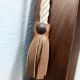 Oval Wall Mirror with Ebonized Beech Frame and a Nylon Rope, Italy