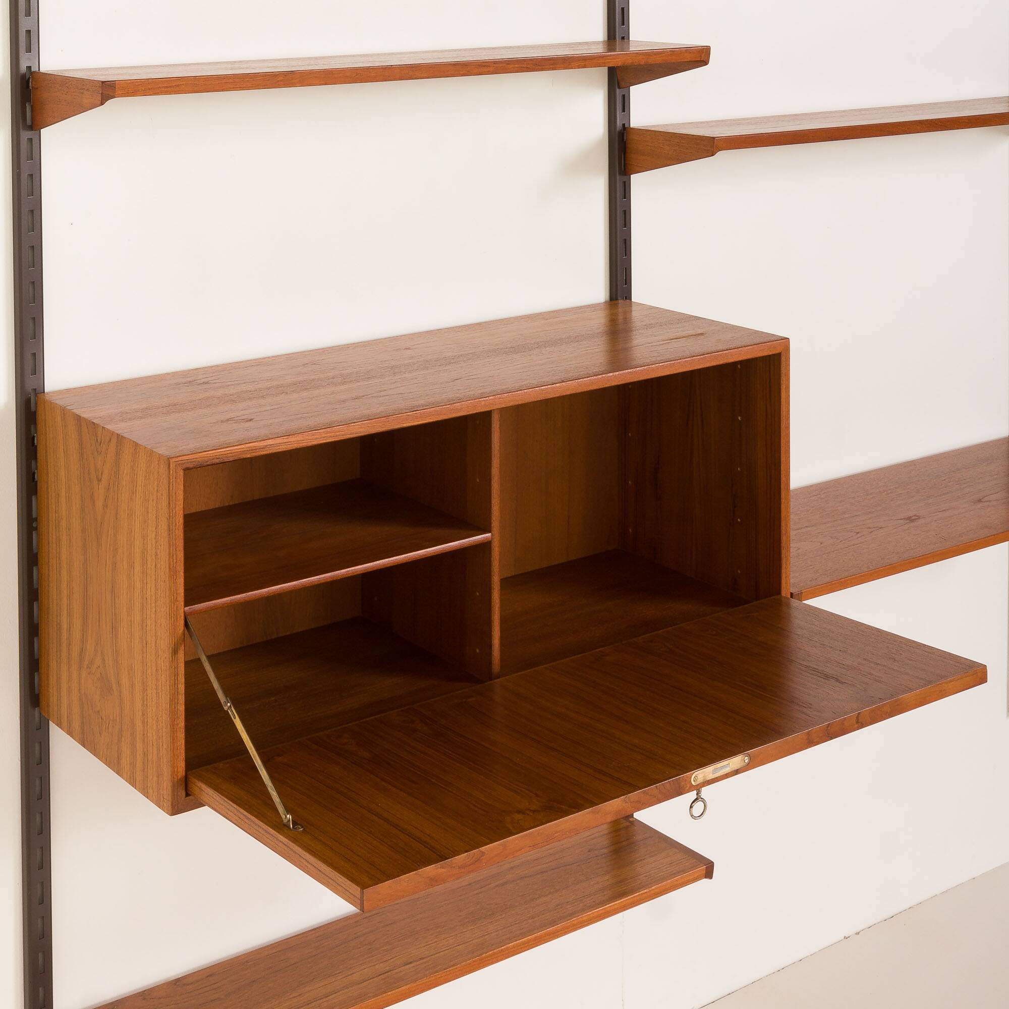 Kai Kristiansen teak wall unit with a hidden desk for FM Mobler