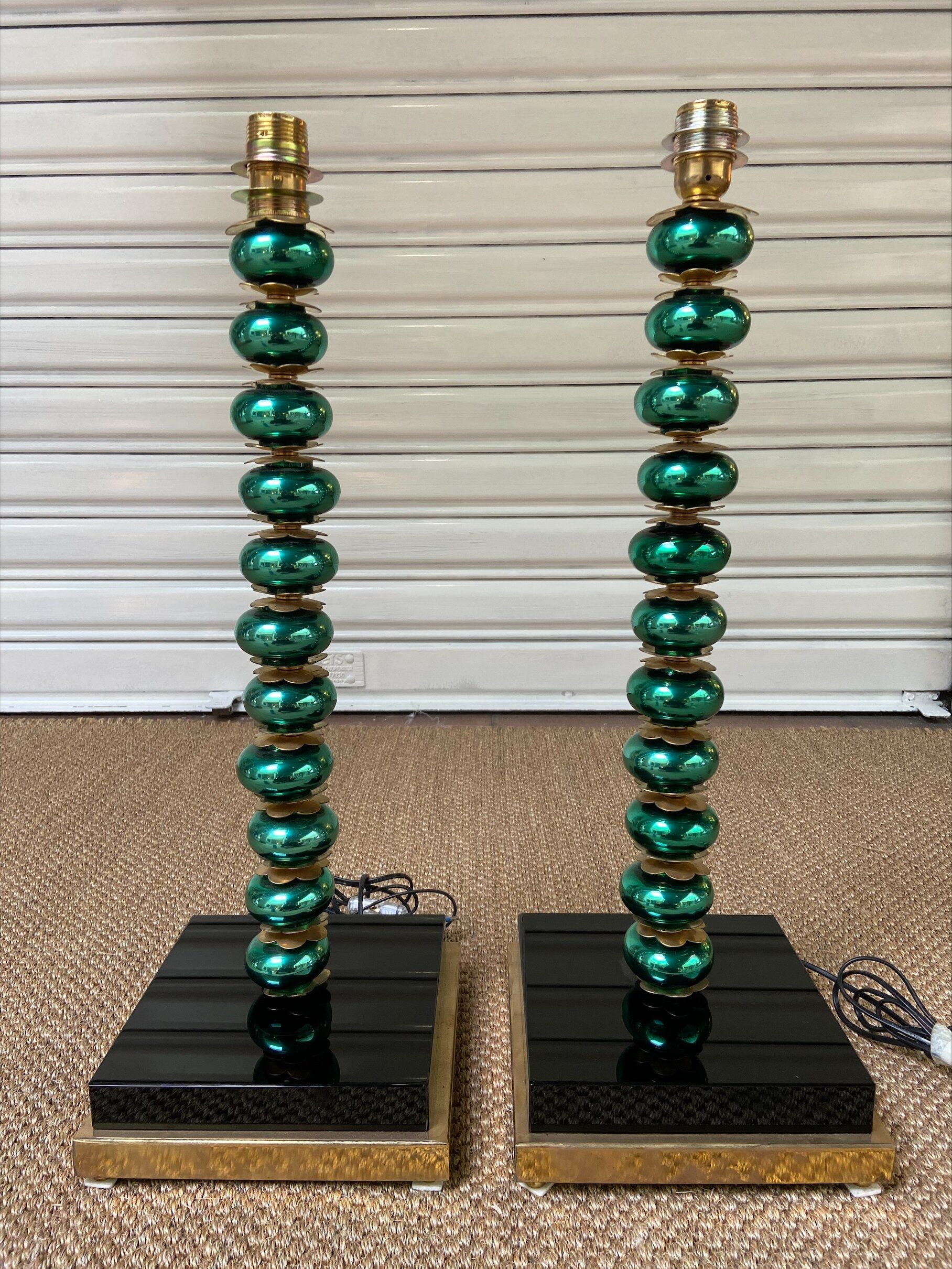 Pair of lamp legs / Murano glass / 1980