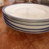 Lot 6 Plate Porcelain Limoges Blue Gold Betoule Legrand 1/2