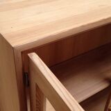 Showcase in raw wood