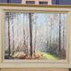 Huile sur toile encadrée signée J. Trassard Soleil landais L 80,5 cm