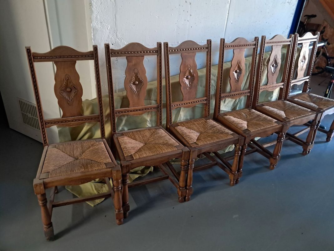 Lot de 6 chaises rustiques