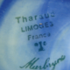 Tharaud Limoges Marbryne Blue Vase