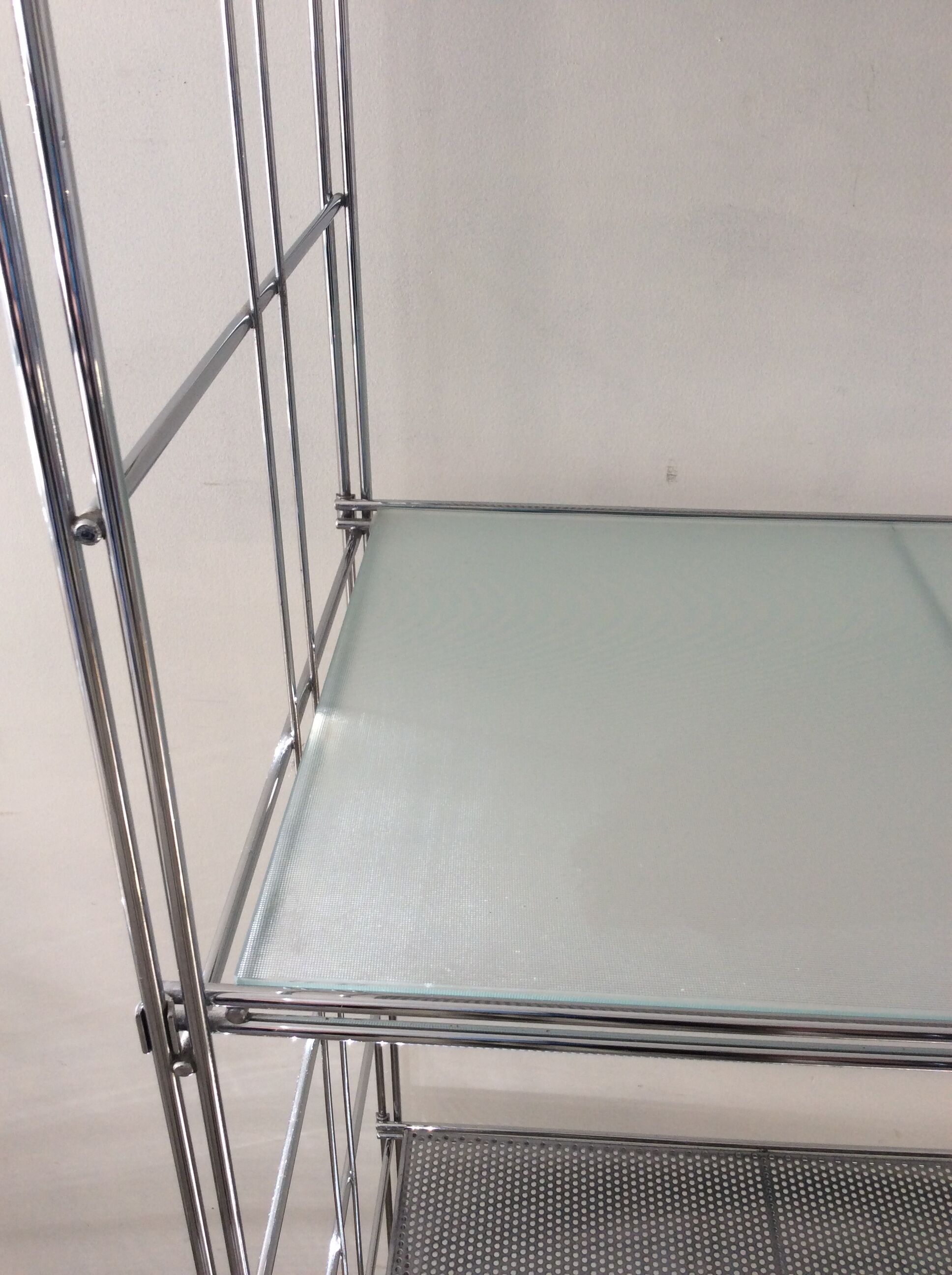 Vintage stainless steel shelf from the 70s