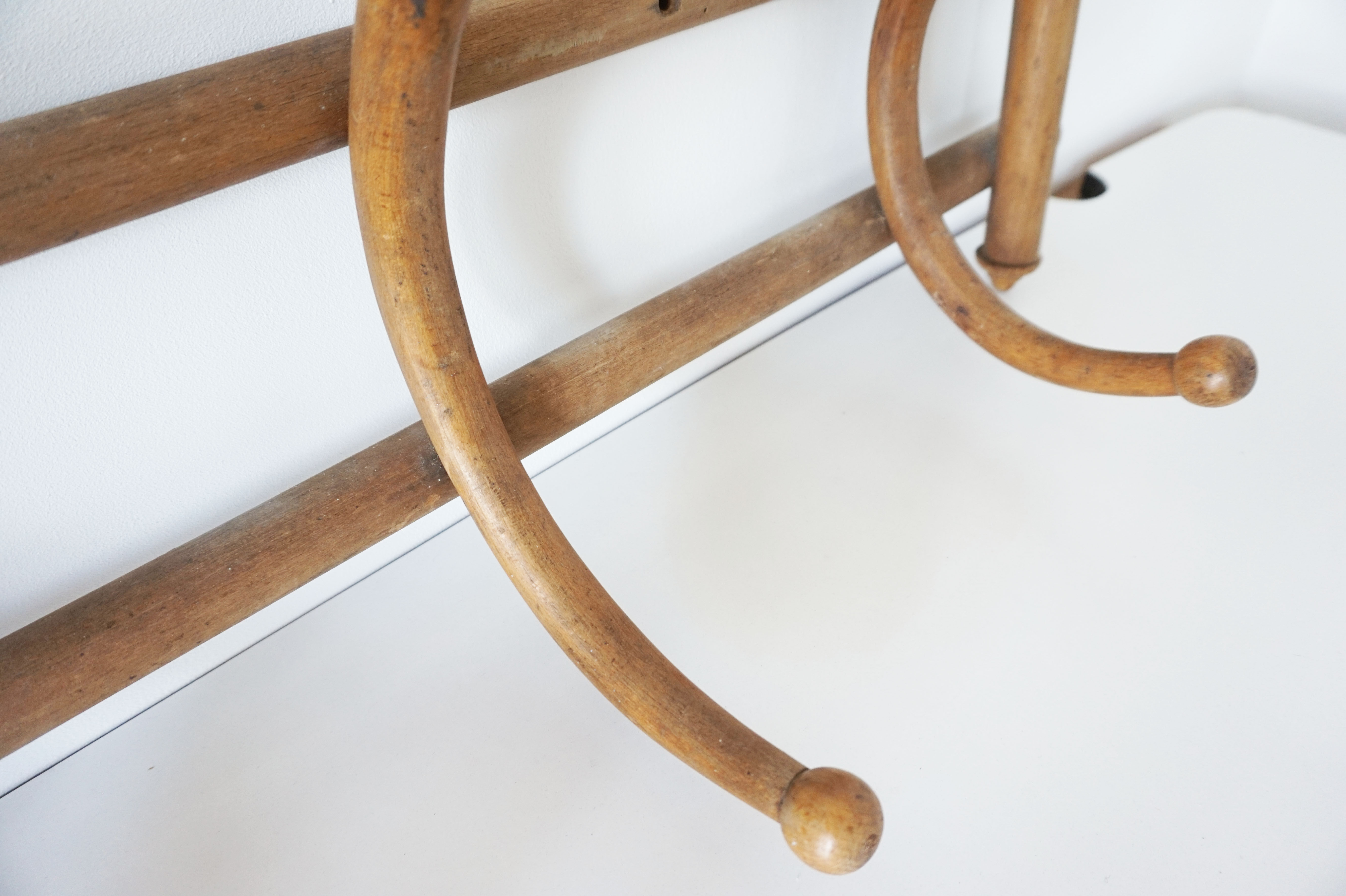 Old curved wooden coat rack