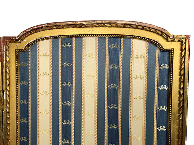 Two-leaf gilded wooden screen in Louis XVI style