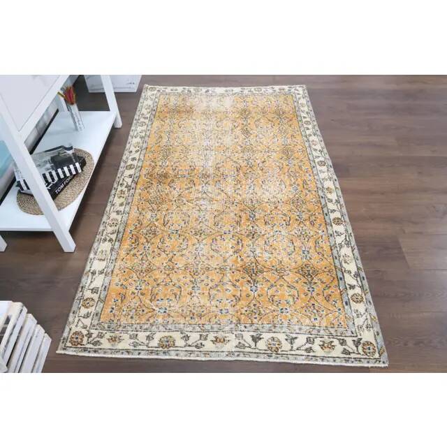 1970s vintage Turkish hand-knotted area rug 114x192