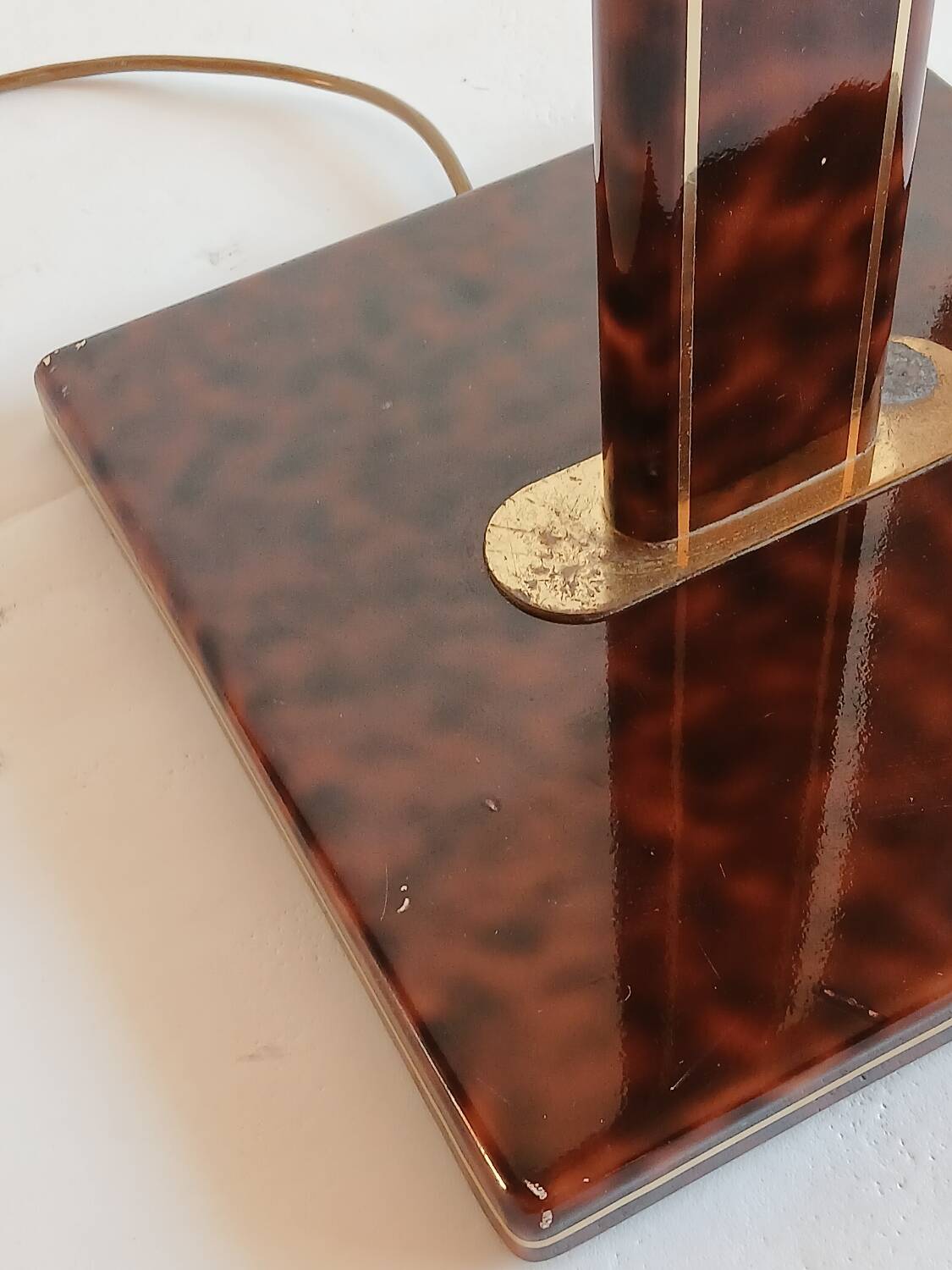 Metal and brass floor lamp, Relco Milano, 1970s.