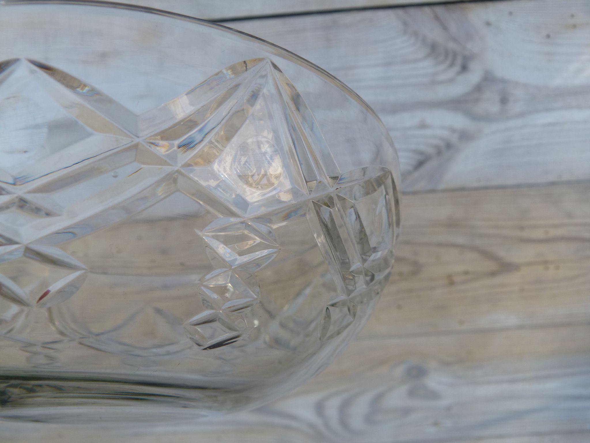 Salad bowl cut old crystal Baccarat signed