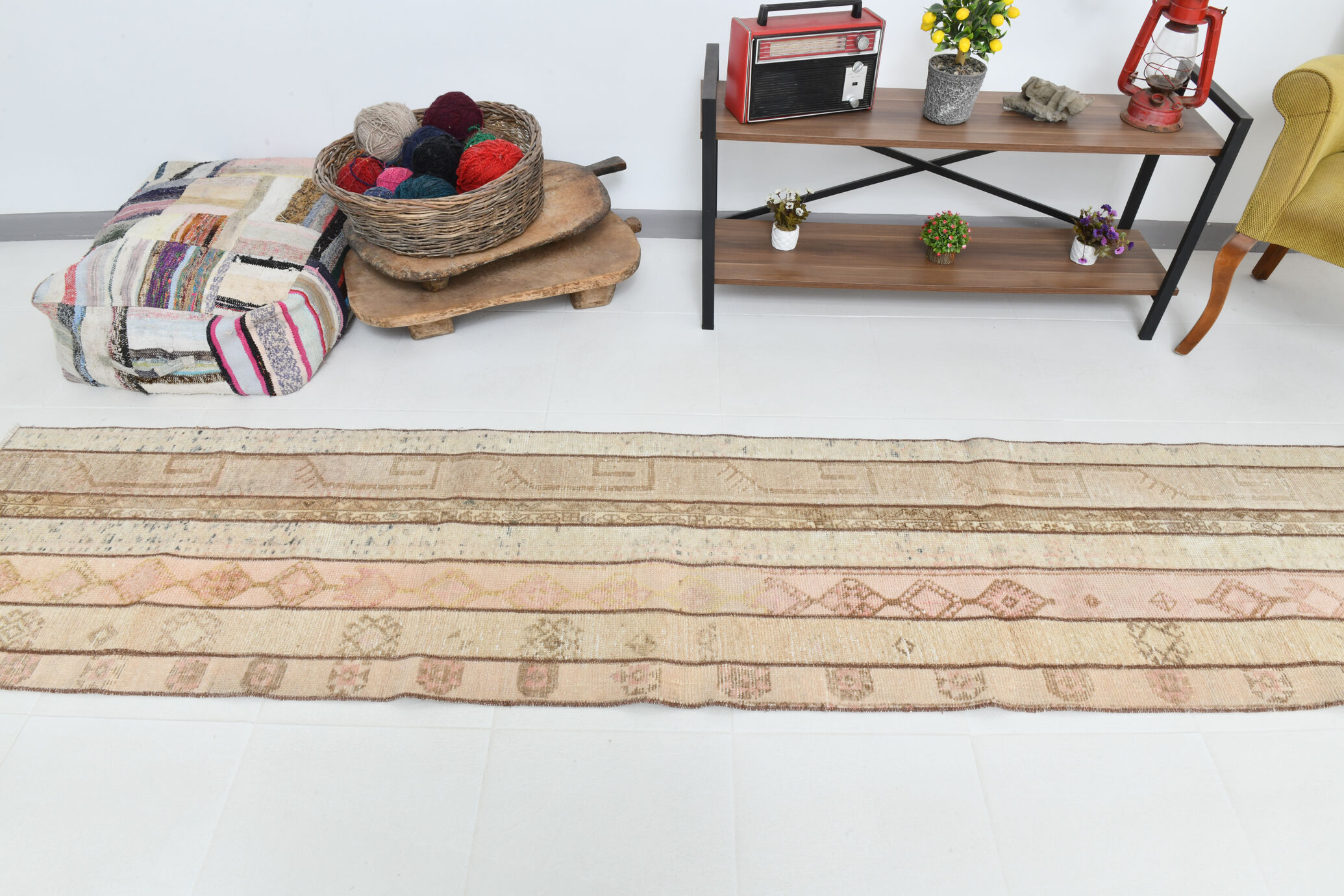 2x10 modern vintage runner rug, 69x317cm