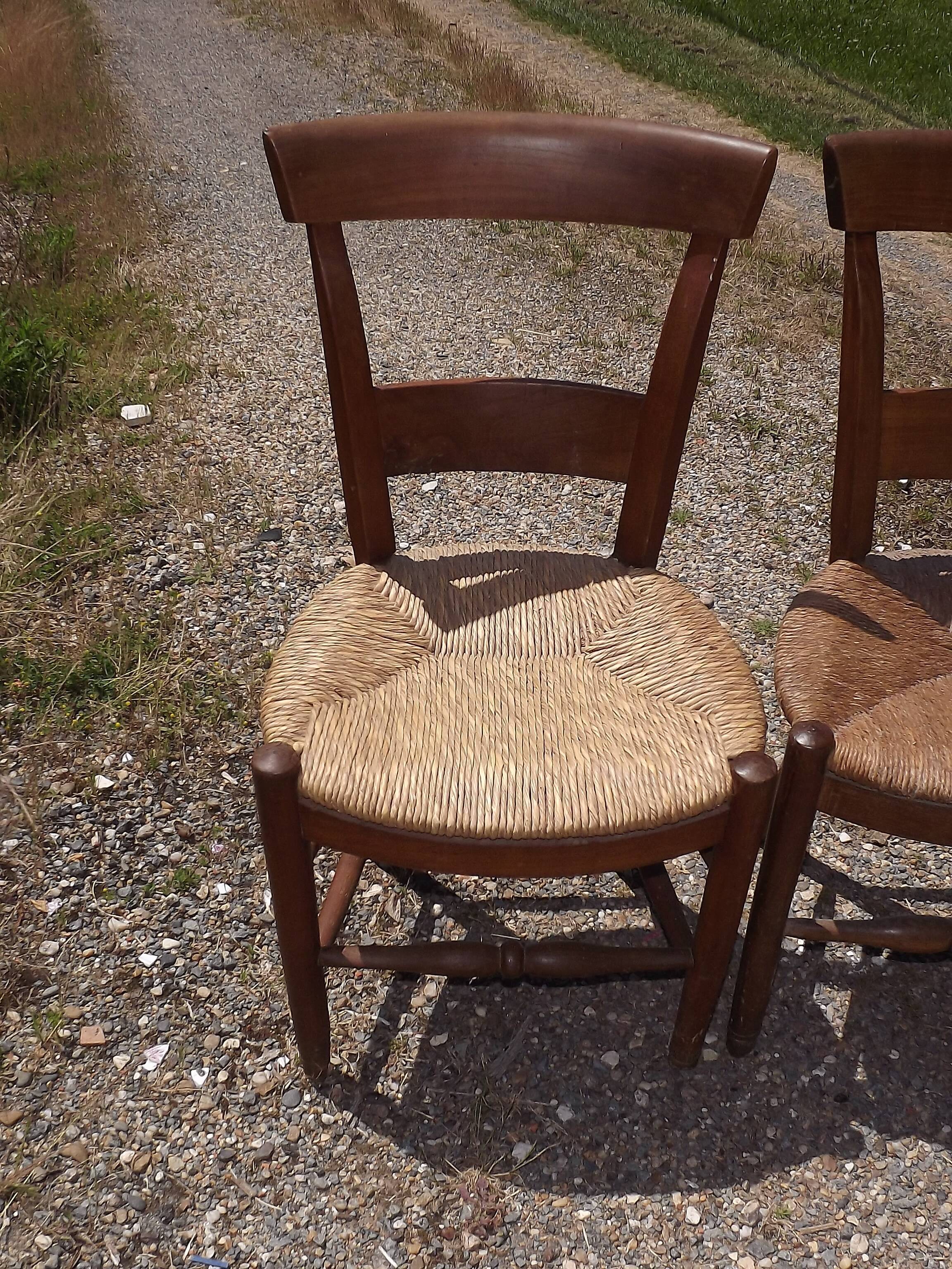 17 old straw chairs