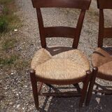 17 old straw chairs