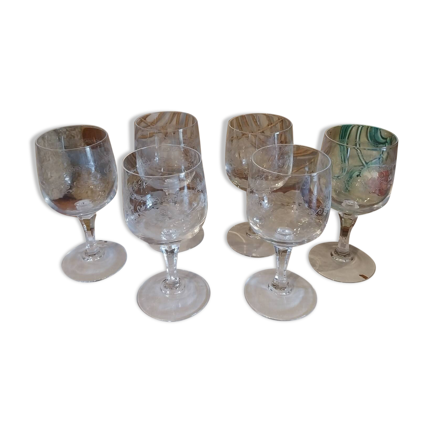 Crystal footed glasses from Arques, Matignon model.