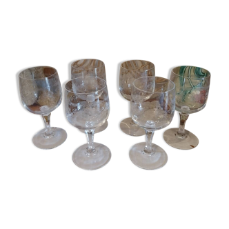 Crystal footed glasses from Arques, Matignon model.