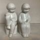 Pair of children's bookends reading from the 70s