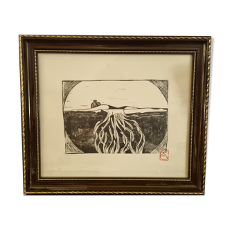 Linocut frame napoleon