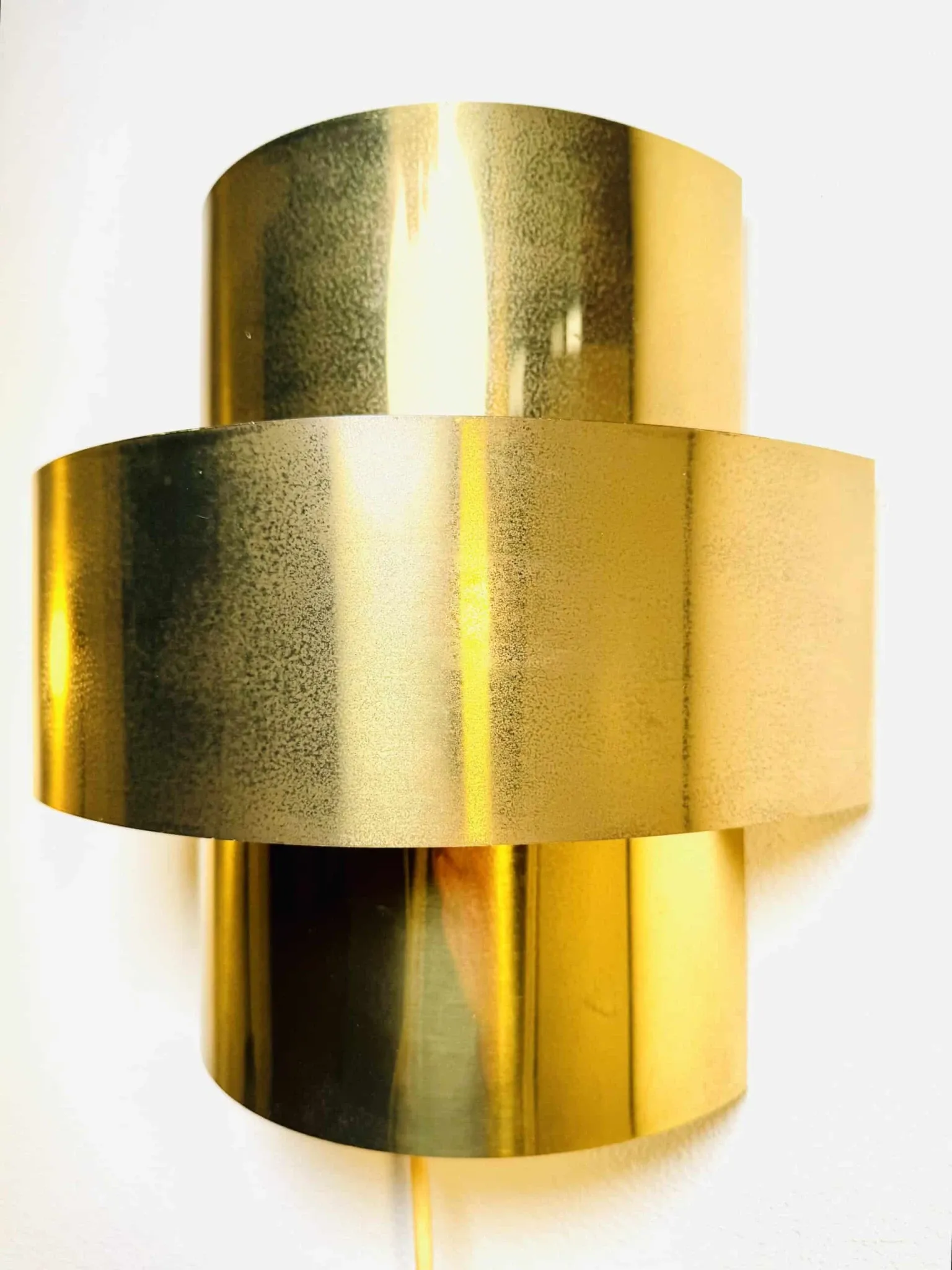 Gold Coloured Layered Wall Lamp By Anvia Nederland, The Netherlands, 1960S