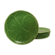 Set of 6 plates in slurry decorated with leaf decoration, "St Clément"