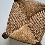 Vintage  chair in turned wood and straw, . 1950