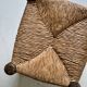 Vintage  chair in turned wood and straw, . 1950