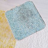 White wooden painter's stool - blue seat