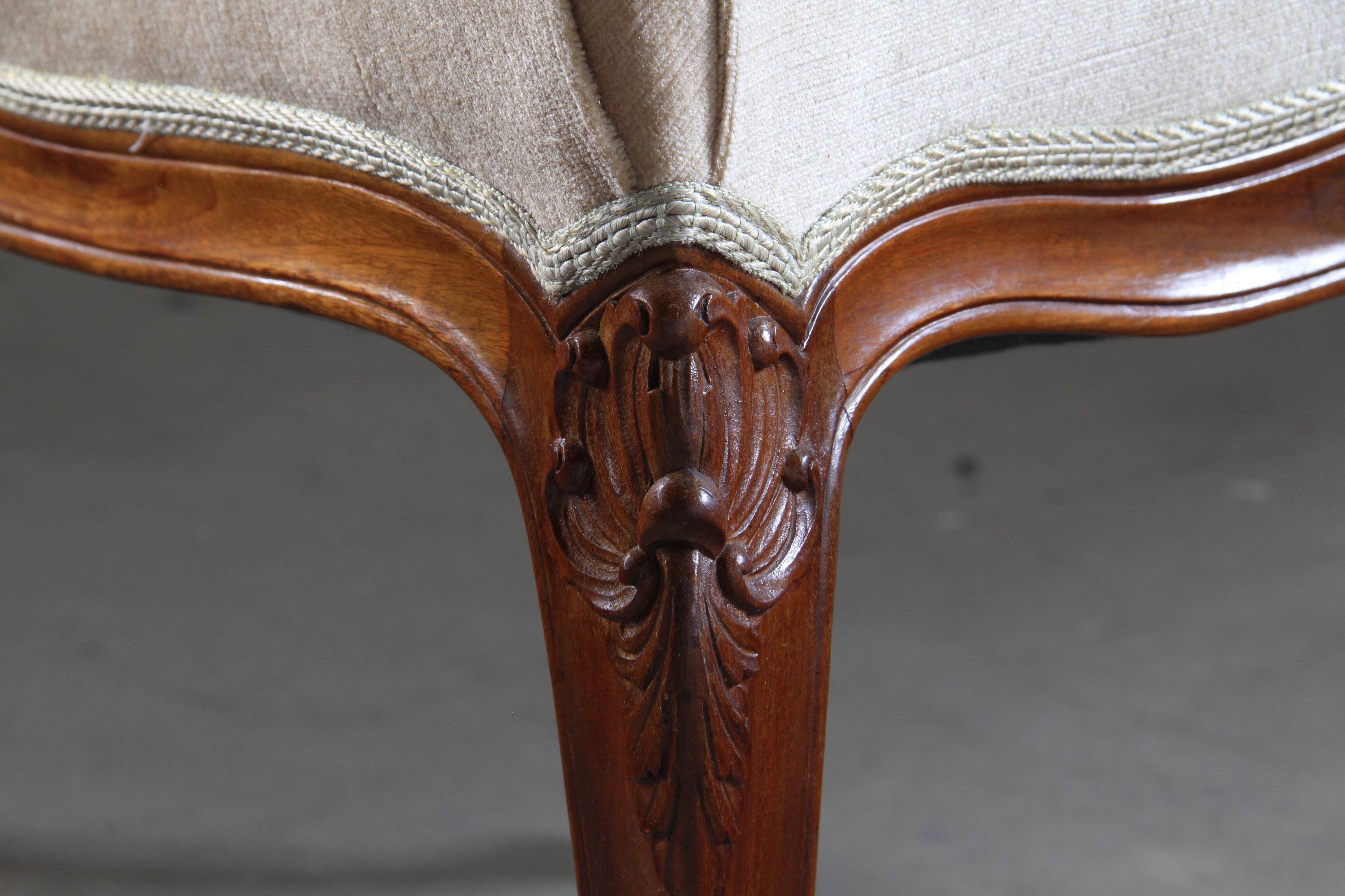 Pair of Vintage Danish Antique 18th century Chairs, style of Louis XV
