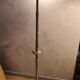 Floor lamp hammered iron 1960 painted patinated gold, adjustable 180cm to 150cm