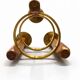 Chandelier ajustable en teck et laiton Mid-Century