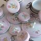 Lot of old porcelain casseroles flowers wall decoration