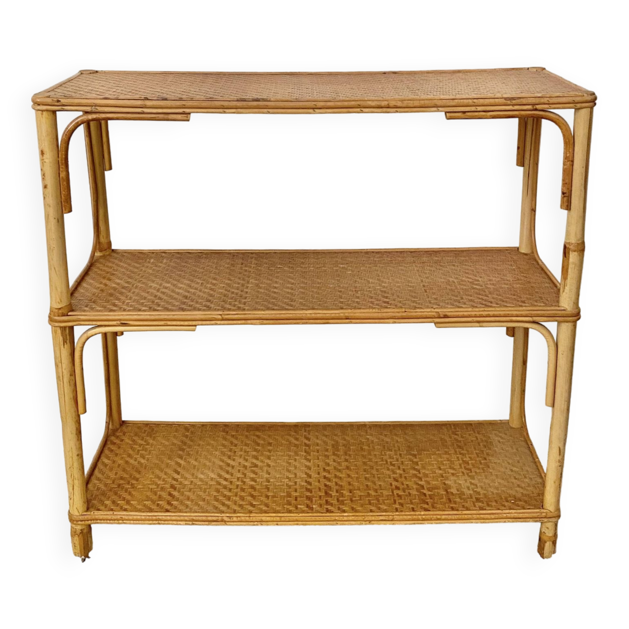 vintage rattan shelf