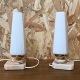 Vintage lamps in opaline and marble from the 1960s.