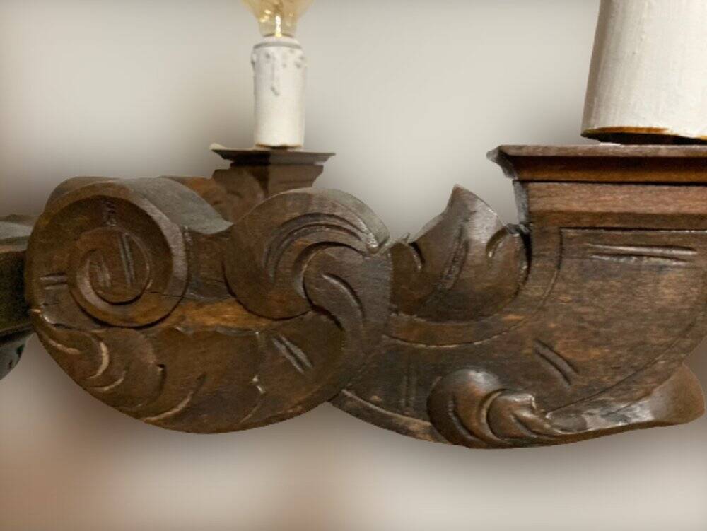 Renaissance wooden chandelier, 1800s