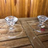 Ancienne paire de bougeoir cristal d’arques cristal vintage