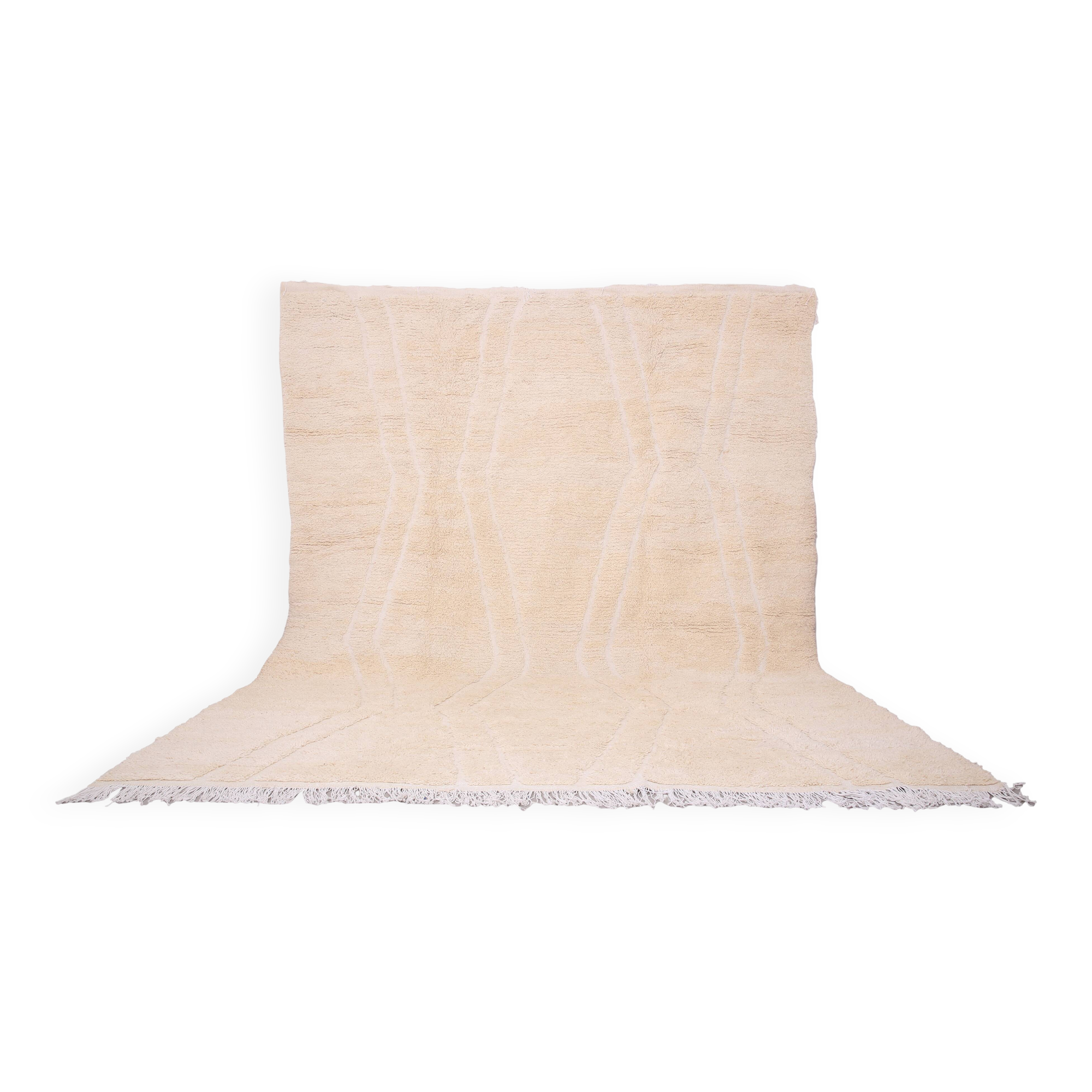 Beige Beni Ourain rug 290 x 360 cm - Moroccan Rug Handmade - Berber Rug