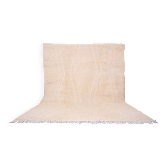 Beige Beni Ourain rug 290 x 360 cm - Moroccan Rug Handmade - Berber Rug