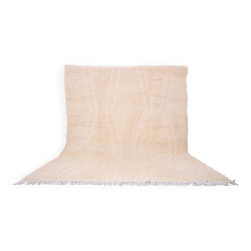 Beige Beni Ourain rug 290 x 360 cm - Moroccan Rug Handmade - Berber Rug