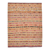 Tapis Kilim vintage à rayures multicolores
