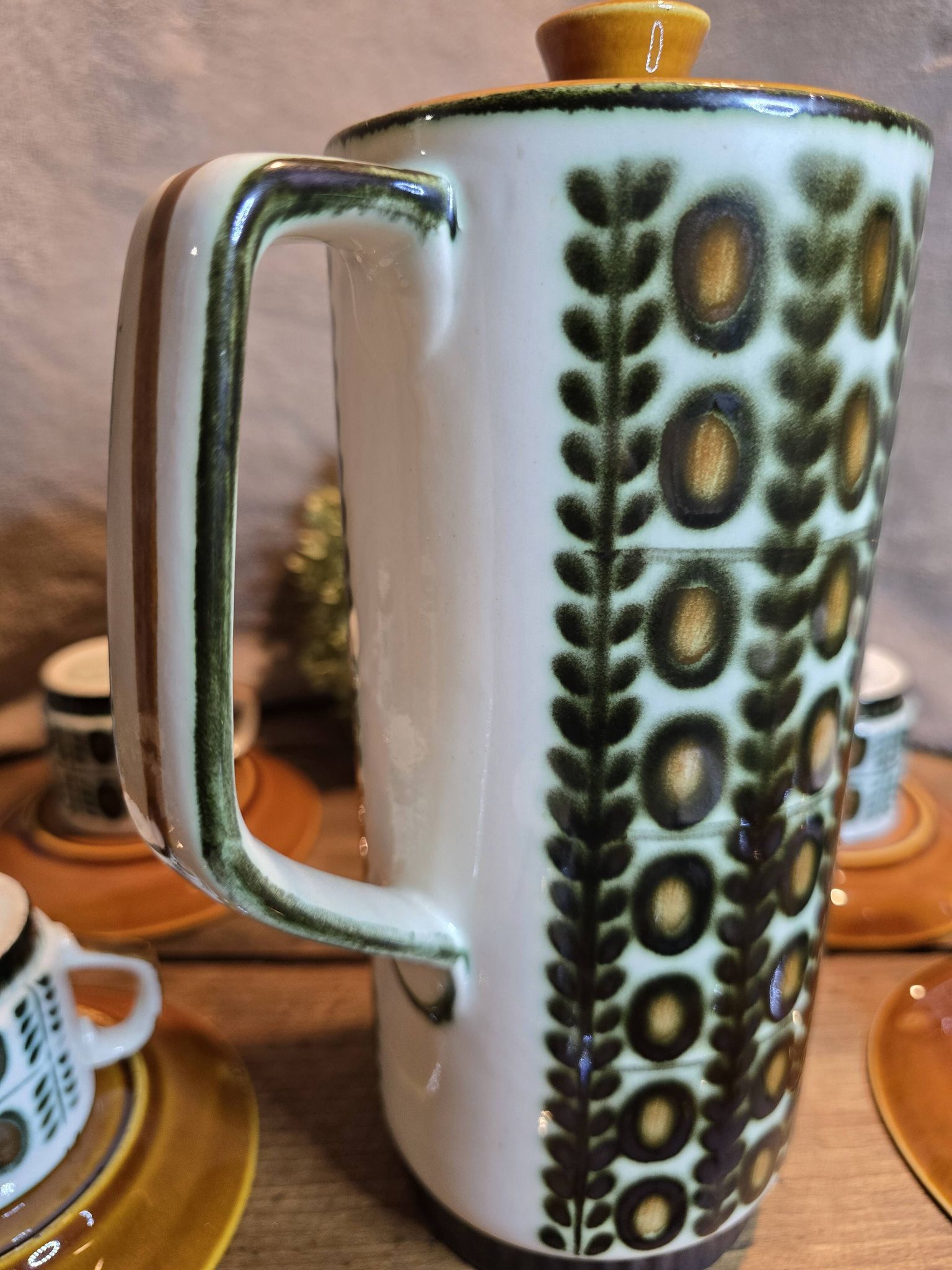 Boch la louvière – delta noix coffee service 1966 – vintage 25 pieces