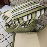 Paire de chauffeuse velour côtelée vintage 1970"